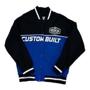 Vintage Ford Trucks Embroidered JH Design Black Racer Jacket